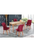 florit mobilya masamıza buyurun Floria Açılır Karegold Yemek Ve Mutfak Masası Takımı 4 Sandalyeli - Bordo thumbnail 1