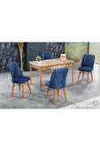 florit mobilya masamıza buyurun Floria Açılır Karegold Yemek Ve Mutfak Masası Takımı 4 Sandalyeli - Lacivert thumbnail 1