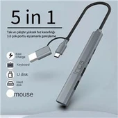 Inca IUTP-06TX 5in1 USB 3.0 + 2xUSB 2.0+Type-C+PD 100W USB+Type-C Çoklayıcı 3.0 ile 5 Gbps - 3