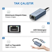 Inca IUTP-01TX Ethernet Adaptörü USB ve TYPE-Cye Bağlantı USB 3.0 ve TYPE-C 3.1 Alüminyum 1000Mbps - 1