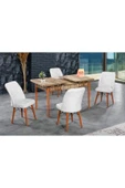 florit mobilya masamıza buyurun Floria Açılır Karegold Yemek Ve Mutfak Masası Takımı 4 Sandalyeli - Krem thumbnail 2