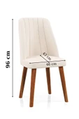 florit mobilya masamıza buyurun Elit Serisi Babyface Kumaş Beyaz Ahşap Gürgen Ayaklı Mutfak Sandalyeleri 1 Adet thumbnail 3