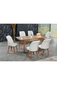 florit mobilya masamıza buyurun Floria Açılır Karegold Yemek Ve Mutfak Masası Takımı 6 Sandalyeli - Krem thumbnail 1