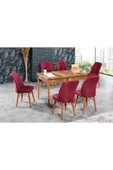 florit mobilya masamıza buyurun Barok Açılır Karegold Yemek Ve Mutfak Masası Takımı 6 Sandalyeli - Bordo thumbnail 2