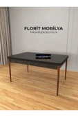 florit mobilya masamıza buyurun 6 Kişilik Açılır Masa Sandalye Takımı Mutfak Masası Takımı Salon Masası Yemek Masası siyah masa thumbnail 3