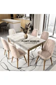 florit mobilya masamıza buyurun 6 Kişilik Açılır Masa Sandalye Takımı Mutfak Masası Takımı Salon Masası Yemek Masası Masa Takımı thumbnail 1