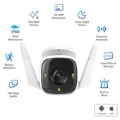 TP-Link Tapo C320WS 2K Gece Görüşlü 256GB Micro SD Destekli Wi-Fi Kamera - 2