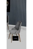 Hayal Serisi 80x130 Açılabilir, 6 Kişilik Mutfak Masası Takımı, Yemek Masası Takımı, Masa Takımı-gri - 3