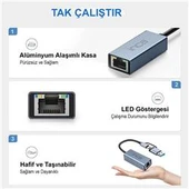 Inca IUTP-01TX Ethernet Adaptörü USB ve TYPE-Cye Bağlantı USB 3.0 ve TYPE-C 3.1 Alüminyum 1000Mbps - 3