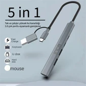 Inca IUTP-06TX 5in1 USB 3.0 + 2xUSB 2.0+Type-C+PD 100W USB+Type-C Çoklayıcı 3.0 ile 5 Gbps - 1