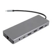Vcom CU4706 Type-C To HDMI-2+DP+USB3.0-3+TYPE C+USB2.0+RJ45+SD2.0+TF2.0+PD+DC 3.5mm 13 in 1 Çevirici - 4