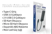 Inca ITPC-5T  Type-C Giriş 2XUSB Sd-Micro Sd2.0 Çoklayıcı USB 3.0 Çoklayıcı Çevirici Mavi Led - 2