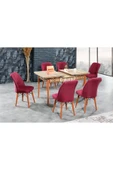 florit mobilya masamıza buyurun Floria Açılır Karegold Yemek Ve Mutfak Masası Takımı 6 Sandalyeli - Bordo thumbnail 3