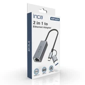 Inca IUTP-01TX Ethernet Adaptörü USB ve TYPE-Cye Bağlantı USB 3.0 ve TYPE-C 3.1 Alüminyum 1000Mbps - 2