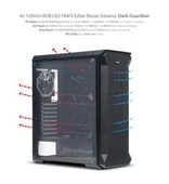 Dark GUARDIAN 4x12cm Dual RGB Fan USB3.0 T-Glass ATX Oyuncu Kasası - 4