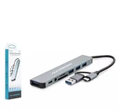 Hadron Hdx7828 Type-C Hub Combo 3-Usb3.0 + Usb + Type-C + Audio + Sd + Tf 8In1 Gri - 2