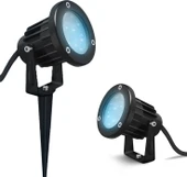 Elektrikle Çalışır 10 Watt Mavi Işık Ampul Dahil Metal Gövde Fonksiyonlu Bahçe Duvar ve Çim Armatürü thumbnail 5