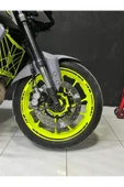 İndispensableyl Yamaha Yazılı Kısa Yazısız Uzun Dış Şerit 16'lı Çift Renk Jant Sticker Modeli - 1