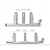 Alüminyum dikey laptop standı 3 yuvalı multi dock ayarlanabilir genişlik masaüstü düzenleyici thumbnail 8