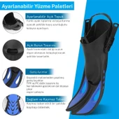 Monozone Yetişkinler İçin Şnorkel Takımı 3Parça Set,Dalış Gözlüğü,Şnorkel,Ayarlanır Yüzme Paletleri thumbnail 4