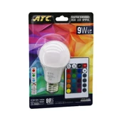 ATC-RGB-9W  KUMANDALI   9W=60W  RGB=16-RENKLİ LED AMPUL E27 800 LÜMEN 6500K 25.000 SAAT ÖMÜR (5047) - 1