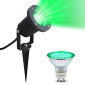 Elektrikle Çalışır 10 Watt Yeşil Işık Ampul Dahil Metal Gövde Fonksiyonlu Bahçe Duvar ve Çim Armatürü thumbnail 7