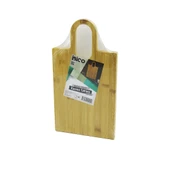 DİKDÖRTGEN=22X38CM AHŞAP BAMBU KESİM PANOSU - KESME TAHTASI OVAL KULPLU (5047) - 1