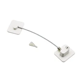 BEYAZ PLAKA   HALATLI  EMNİYET KİLİT  5X6CM YAPIŞKANLI MONTAJ=2PCS PLAKA   HALAT=18.8CM (5047) - 1