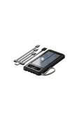 SUNİX 12000 Mah Güneş Enerjili Dahili Kablolu Led Göstergeli Powerbank Siyah Pb-43 - 2