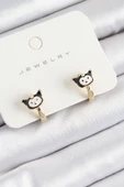 Pirinç Kuromi Model Gold Renk Çocuk Küpe - 1