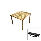 AHŞAP KATLANABİLİR KAMP MASASI VİDALI AYAKLI - BEZ ÇANTALI 60X60X50CM (5047) thumbnail 1