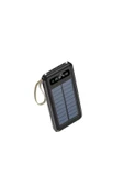 SUNİX 12000 Mah Güneş Enerjili Dahili Kablolu Led Göstergeli Powerbank Siyah Pb-43 - 1