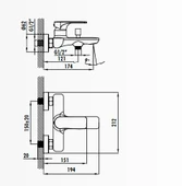 Creavit Faye FY2500 Banyo Bataryası Krom - 2