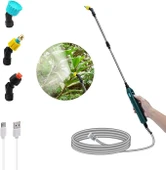 Monozone Elektrikli Basınçlı Su Tabancası Şarj Edilir Elektrikli Bahçe Sulama Püskürtücü 5m Hortum thumbnail 1
