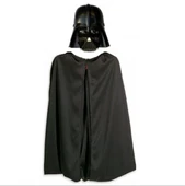 Çocuk Boy Yıldız Savaşları Star Wars Darth Vadet Maskesi ve 90 cm Pelerin Seti Siyah - 1