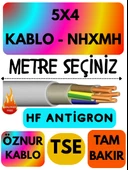 Öznur 5X4 NHXMH (ALEV İLETMEZ) Kablo Metre Seçenekli (Gri) - 1