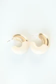 CCB Krem Gold Çift Renk Küpe - TJ-BKP8870 - 2