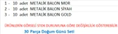 10 Adet Metalik Gold, 10 Adet Metalik Mor, 10 Adet Metalik Siyah Balon thumbnail 2