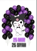 25 Adet Siyah, 25 Adet Mor Balon thumbnail 2