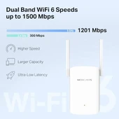 Mercusys ME60X, AX1500 Mbps, 1 Gigabit Bağlantı Noktası ve 2 Harici Anten, Dahili Access Point Modu, Tek Tuşla Kolay Kurulum, Mobil Uygulama Desteği, Dual-Band Wi-Fi 6 Menzil Genişletici - 2