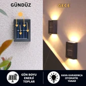 Robeve Tekli Solar Bahçe Aydınlatması Güneş Enerjili Bahçe Aydınlatması Duvar Lambası Çift Taraflı Aplik Işık Led Işık thumbnail 5