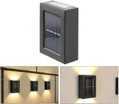 Robeve Tekli Solar Bahçe Aydınlatması Güneş Enerjili Bahçe Aydınlatması Duvar Lambası Çift Taraflı Aplik Işık Led Işık thumbnail 1