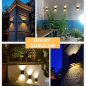 Robeve Tekli Solar Bahçe Aydınlatması Güneş Enerjili Bahçe Aydınlatması Duvar Lambası Çift Taraflı Aplik Işık Led Işık thumbnail 3