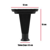 Mobilya Kanepe Ünite Koltuk Ayağı 15 Cm Siyah Baza Ayakları (4 ADET) - 4