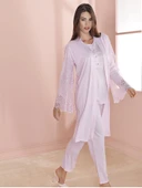 Espuar 757 Penye 3'lü Sabahlık Pijama Takımı - 1