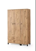 3 Kapılı 2 Çekmeceli Gardrop Elbise Dolabı 120x46x189cm - 3