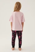 Barbie L1704-3 Kız Çocuk Kısa Kol Pijama Takımı - 4