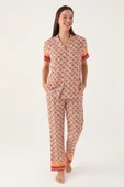 Pierre Cardin PC8823-S Kadın Gömlek Yaka Pijama Takımı - 3