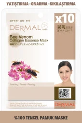 Dermal 10'lu Arı Zehri Kolajen Özlü Tek Kullanımlık Cilt Bakım Maskeleri thumbnail 1