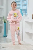 Kapitex 6181 Kız Çocuk Twety Baskılı Uzun Kol Pijama Takımı - 4